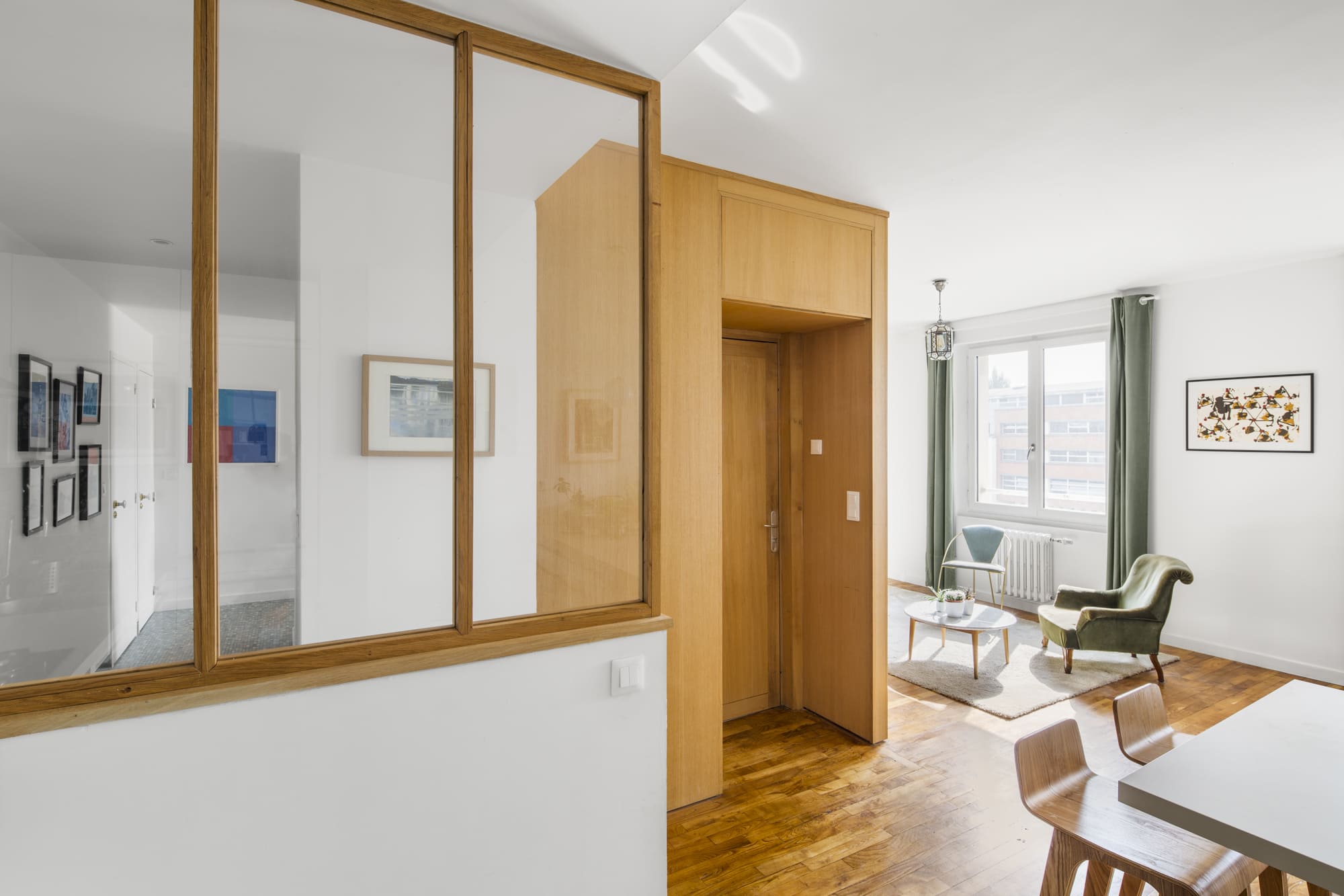 Vue intérieure. Rénovation d'un appartement à Rennes.