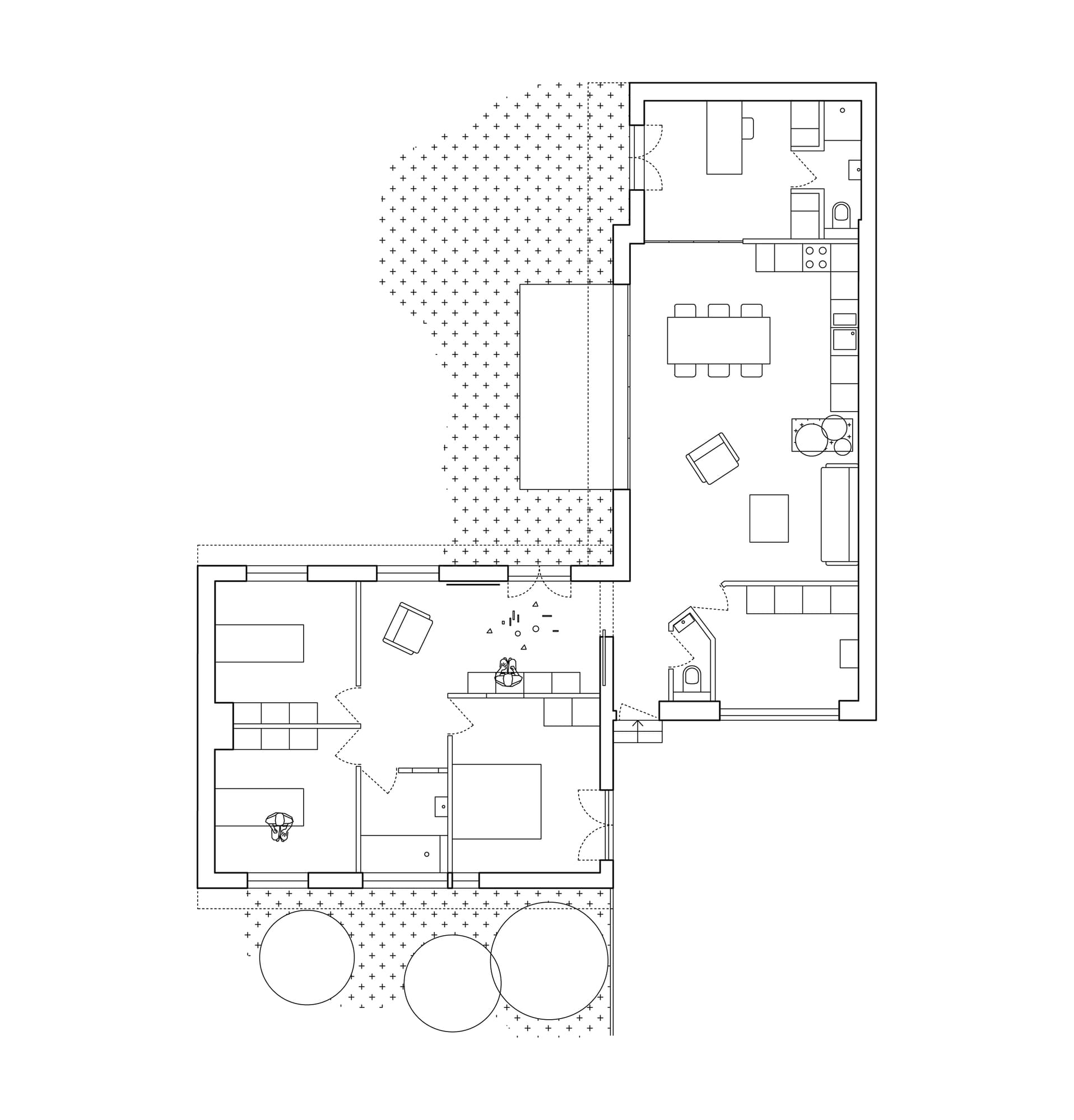 Plan. Rénovation d'une maison individuelle à Rennes.