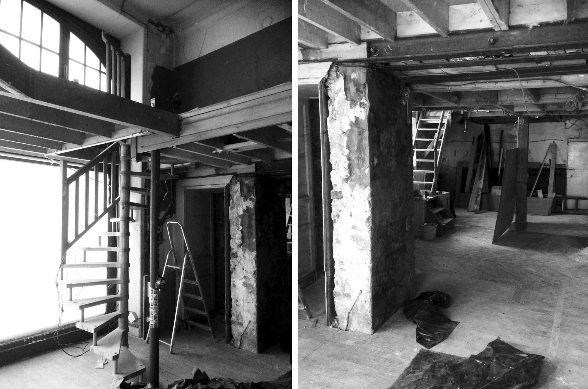 Photo ancienne du local existant. Création d’une galerie d’antiquités à Saint-Malo Intra-Muros.