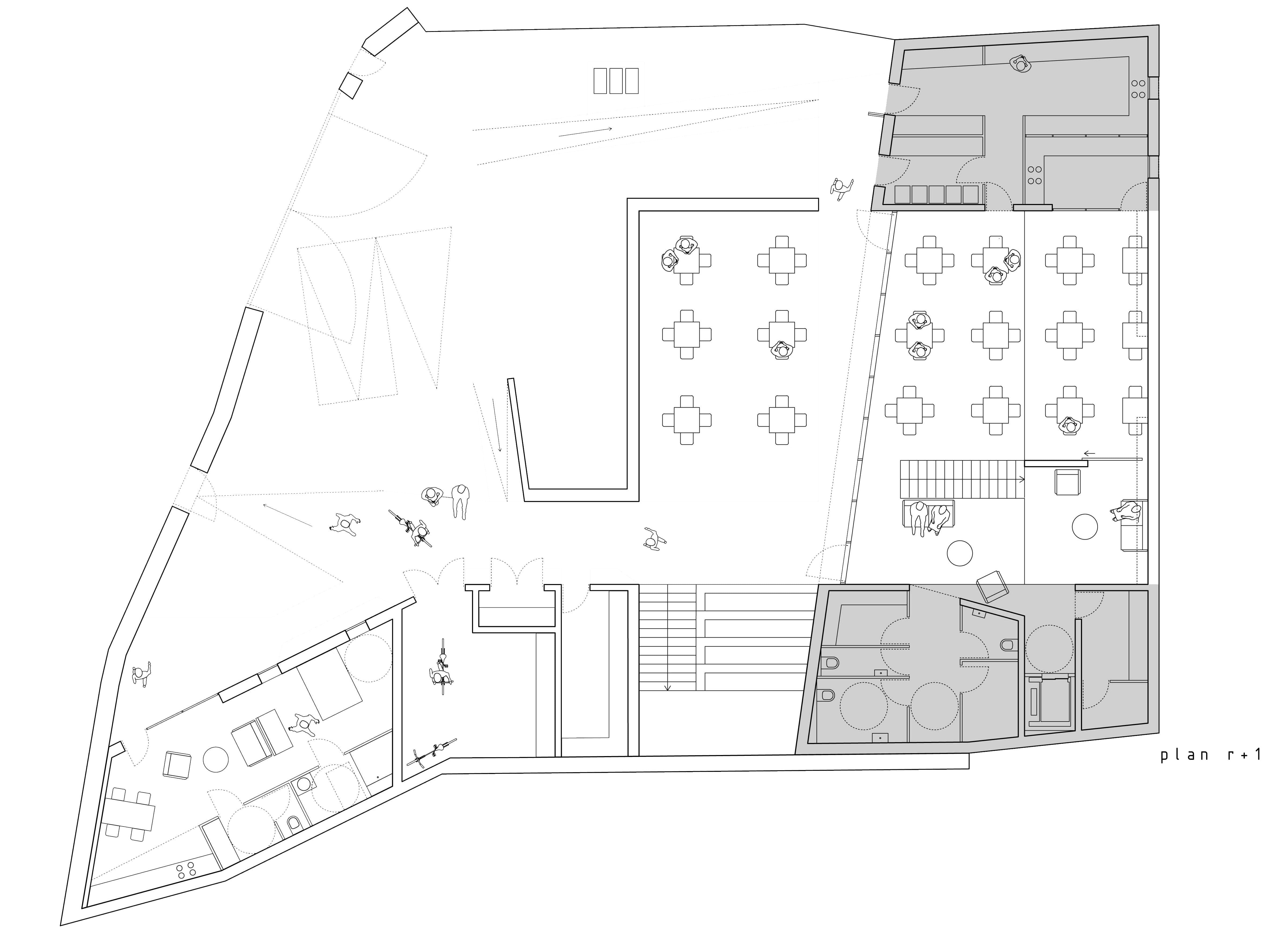 Plan R+1. Création d'un gîte intercommunal à Josselin.