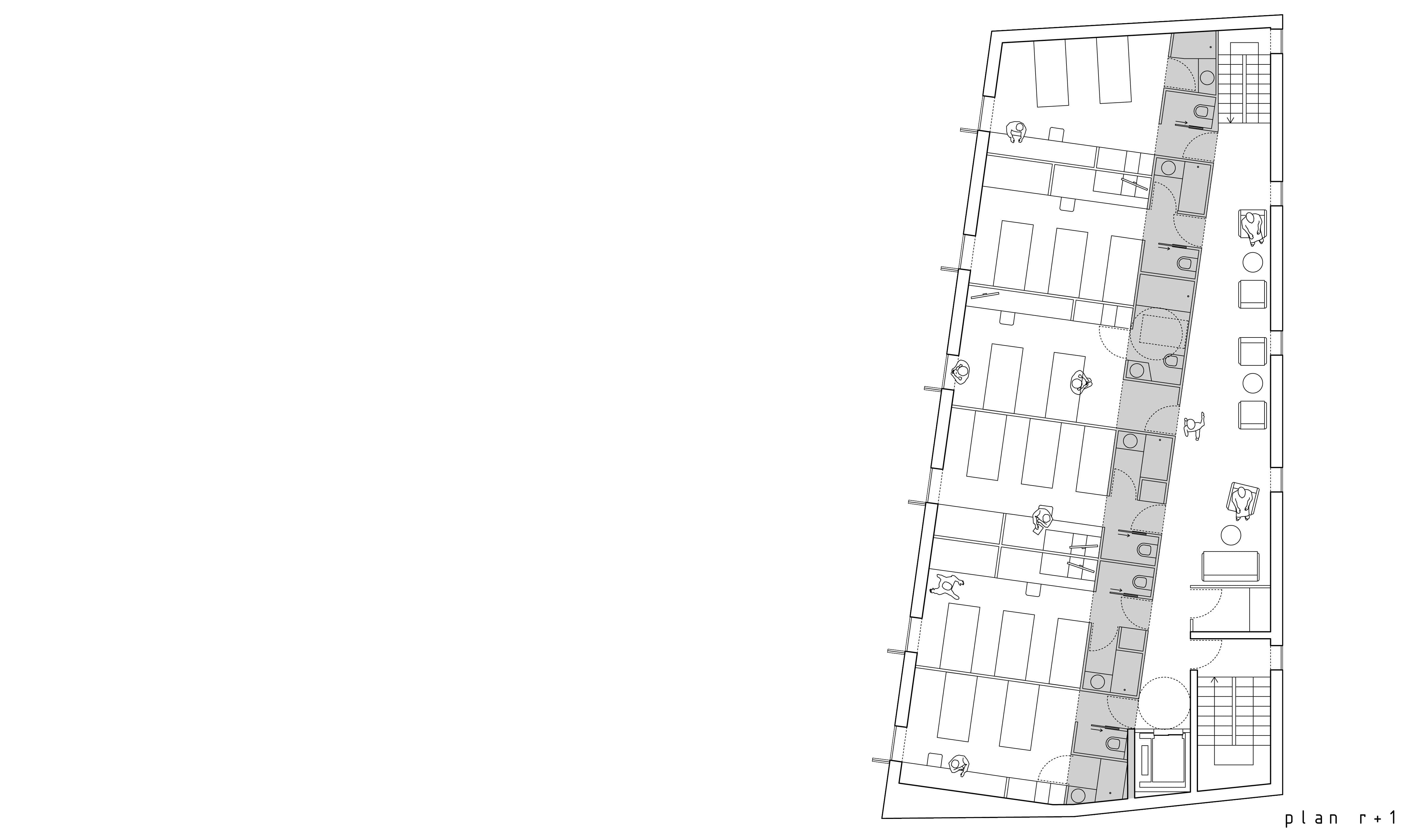 Plan R+1. Création d'un gîte intercommunal à Josselin.