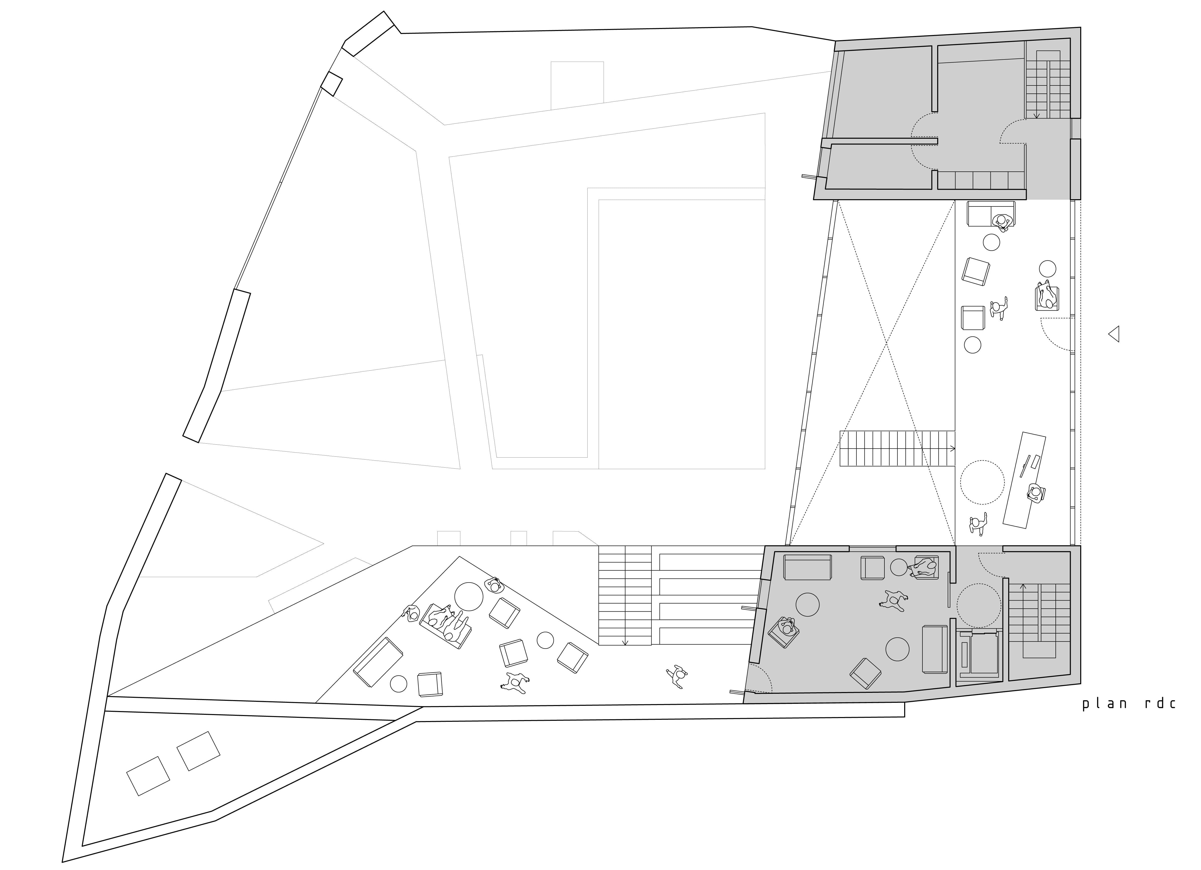Plan RDC. Maquette. Création d'un gîte intercommunal à Josselin.