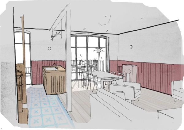 Sketch. Rénovation d'une maison individuelle à Saint-Malo.