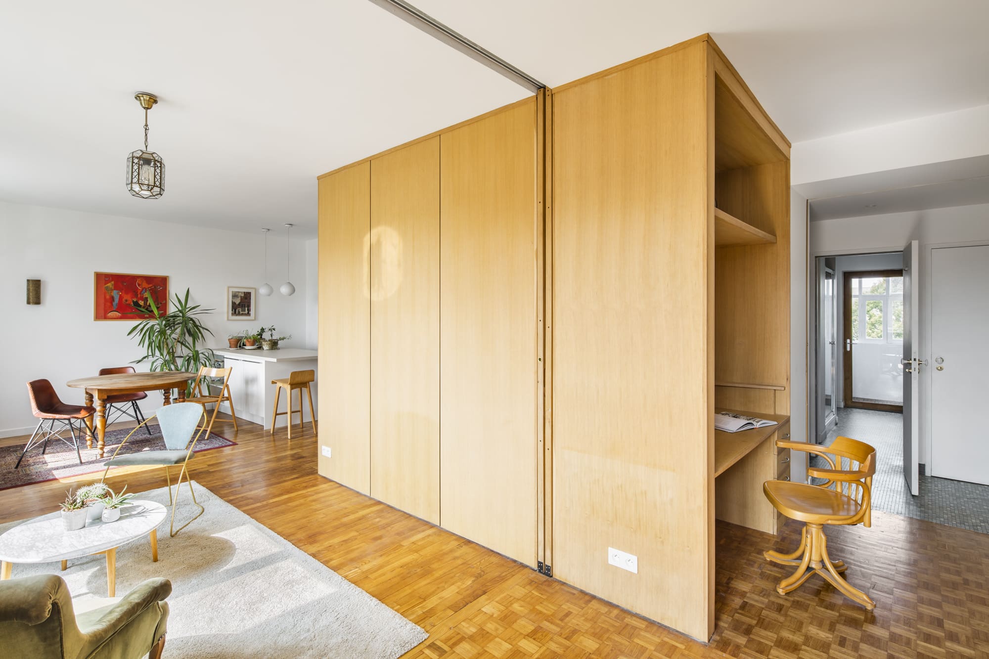 Vue intérieure. Rénovation d'un appartement à Rennes.