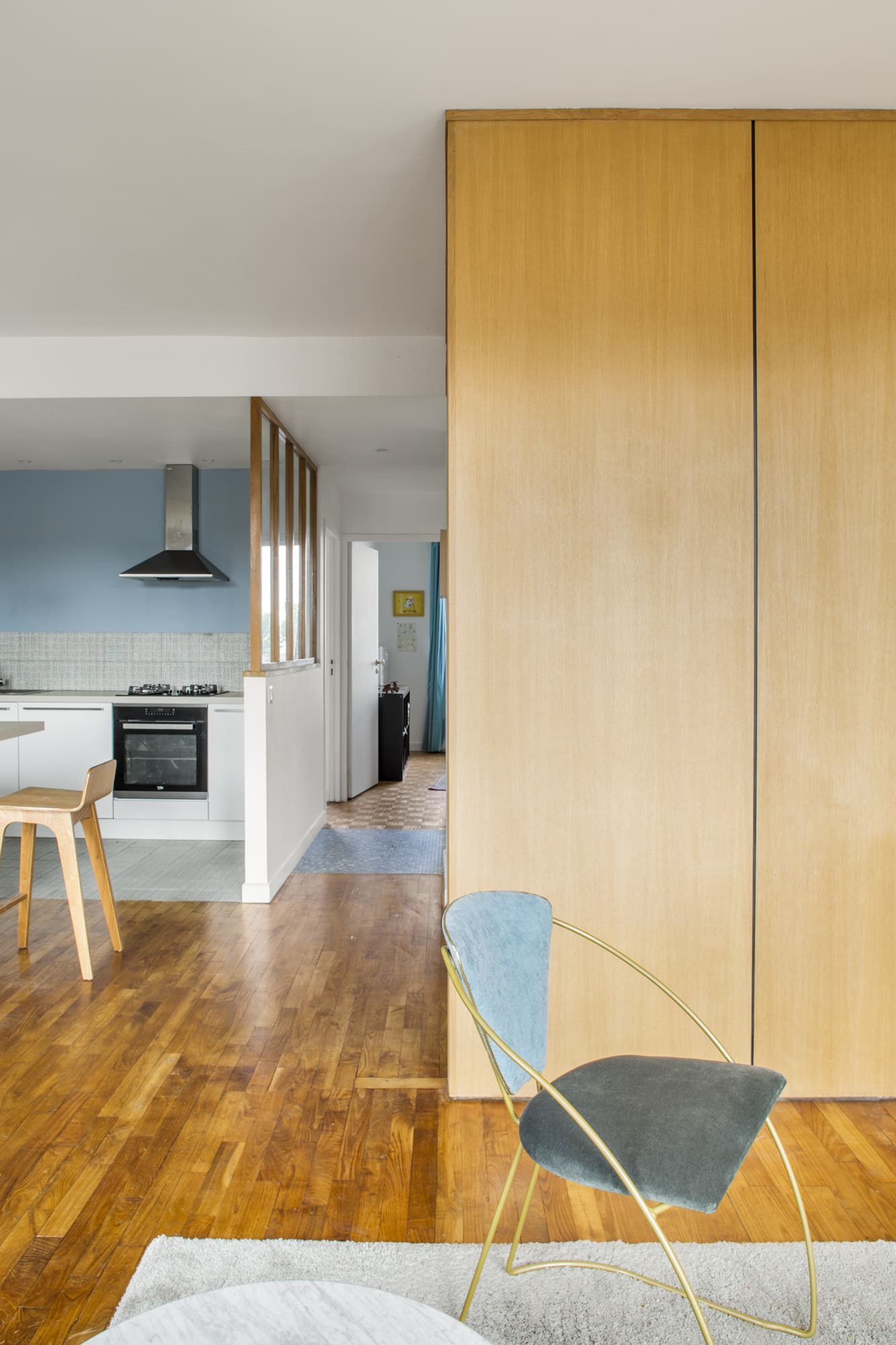 Vue intérieure. Rénovation d'un appartement à Rennes.