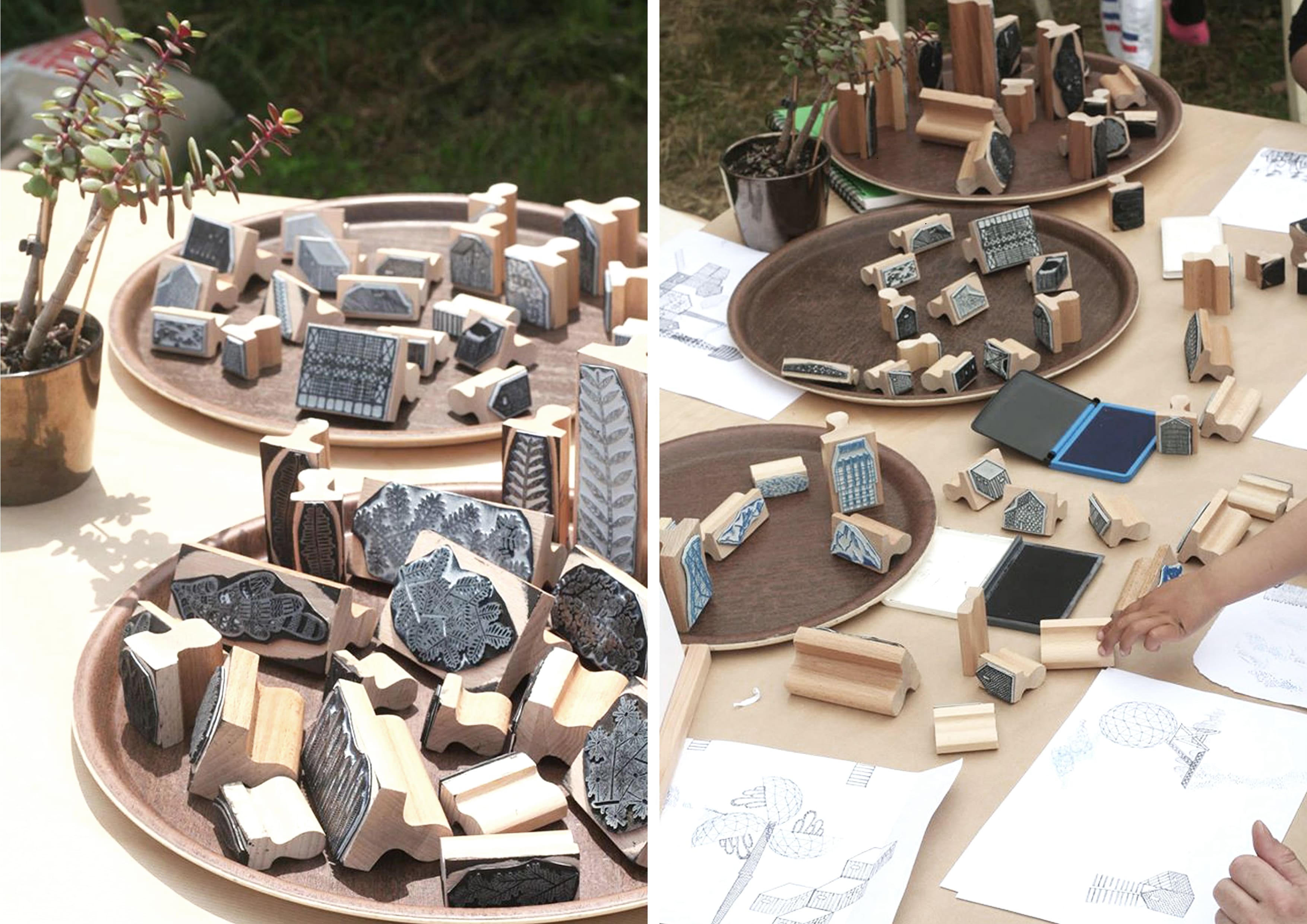 Tampons de l'atelier public "On s'en tamponne".