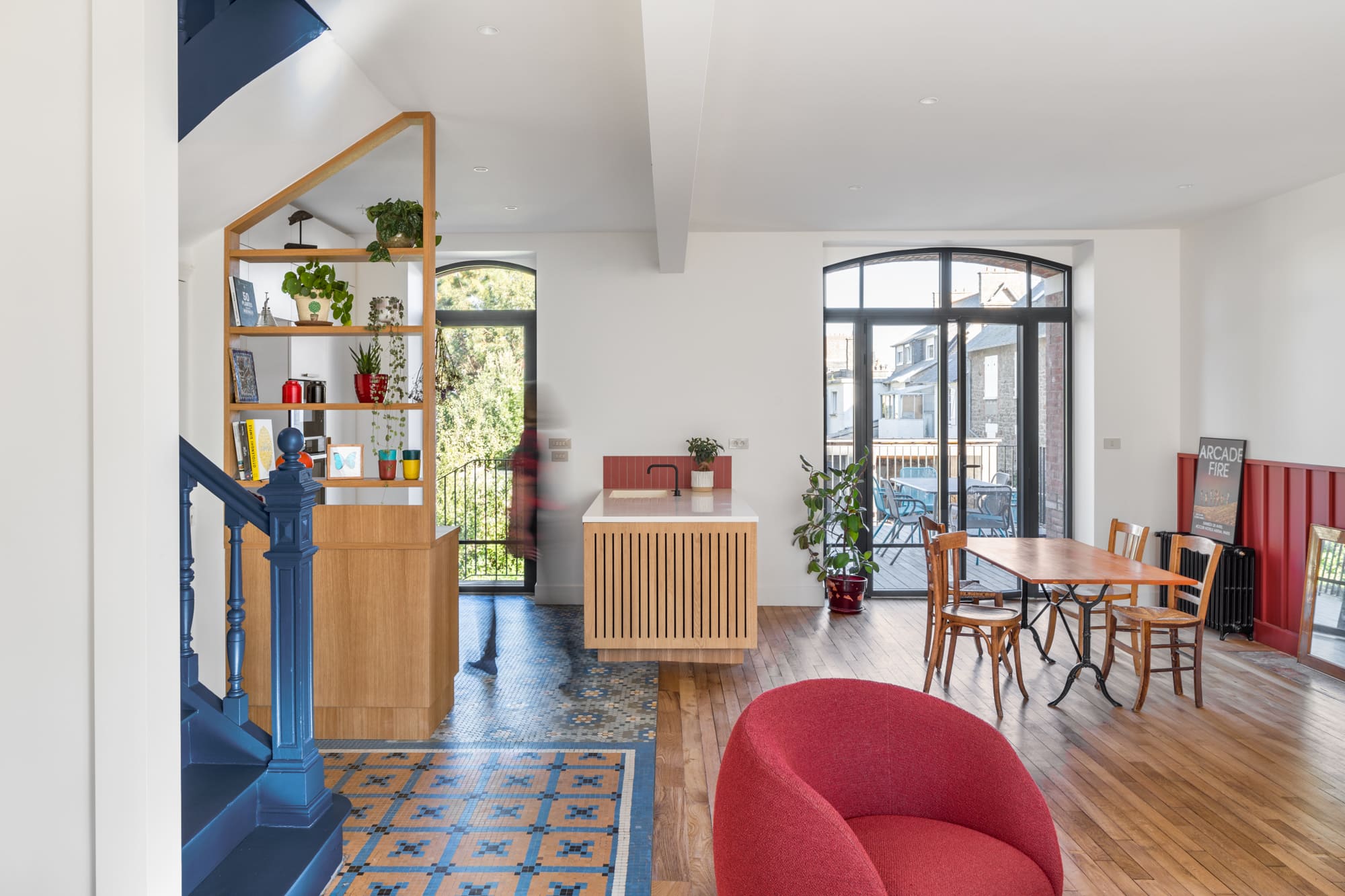 Vue intérieure. Rénovation d'une maison individuelle à Saint-Malo.