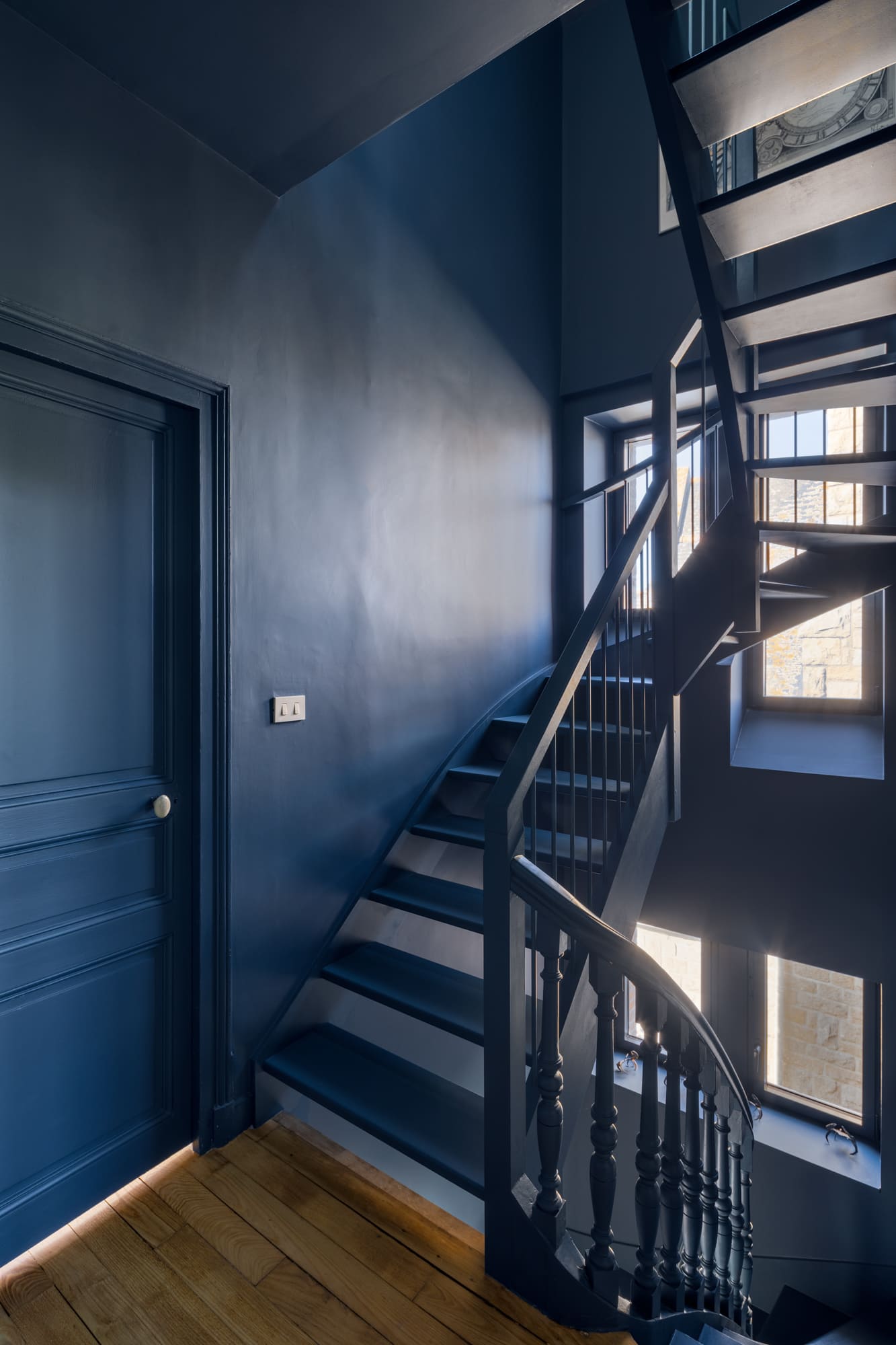 Escalier. Rénovation d'une maison individuelle à Saint-Malo.