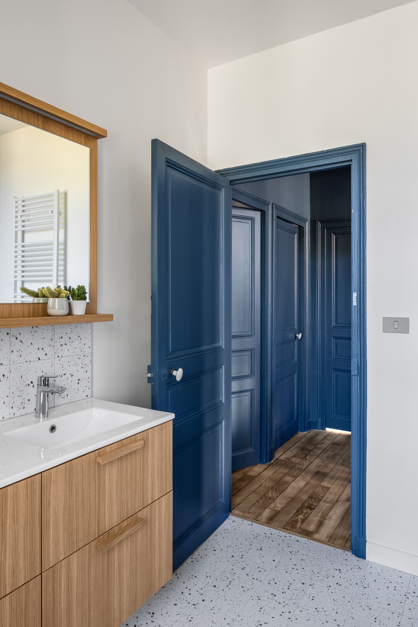 Salle de bain. Rénovation d'une maison individuelle à Saint-Malo.